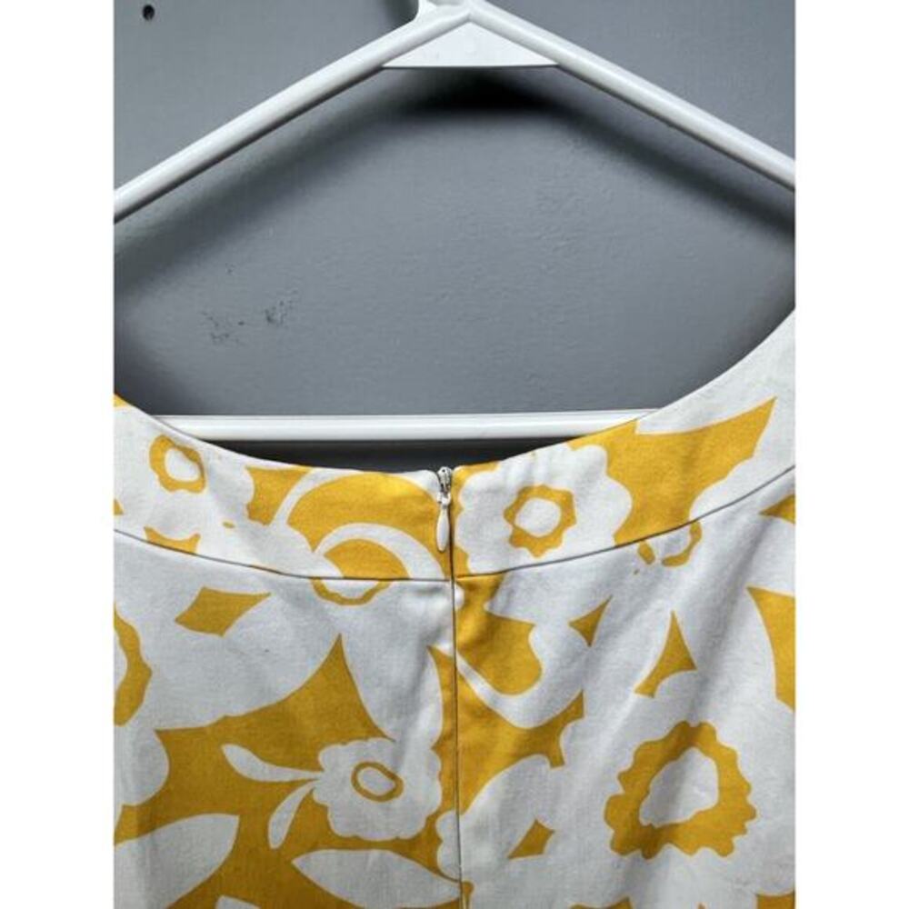 Connected Apparel Dress Womens 8P Petite Yellow Floral Sheath Sleeveless Pleated - Picture 4 of 7
